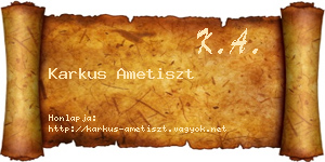 Karkus Ametiszt névjegykártya